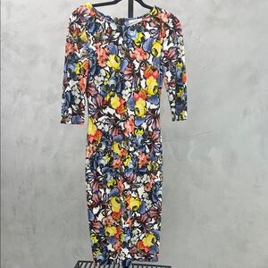 ERDEM Multicolor Floral Long Sleeve Dress